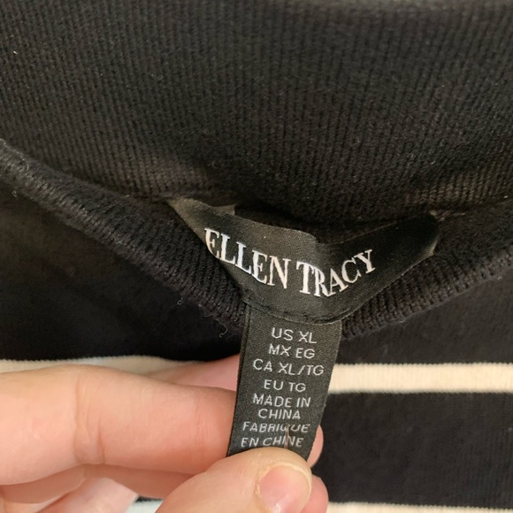 Ellen Tracy Black and White Striped Ribbed Pencil Skirt. New. Size XL - Picture 6 of 11